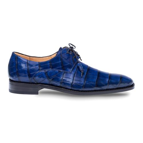 Mezlan "Grillo" Blue Genuine Alligator Oxford Lace-up Shoes 4418-J.